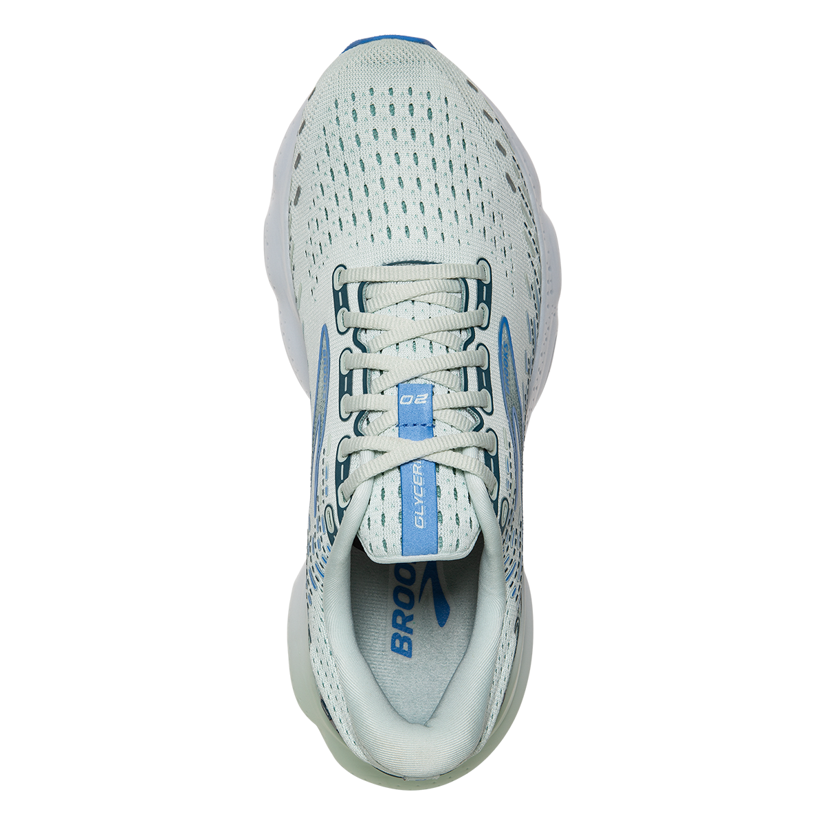 Top view of the Women's Glycerin 20 by Brook's in the color Blue Glass/Marina/Legion Blue