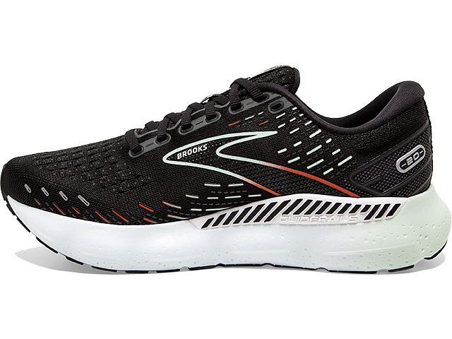 Medial view of the Women's Glycerin GTS 20 in the color Black/Red/Opal