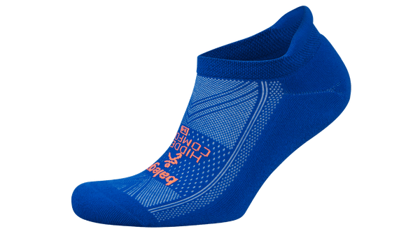 Lateral view of the Balega Hidden Comfort No Show Sock in the color neon blue.