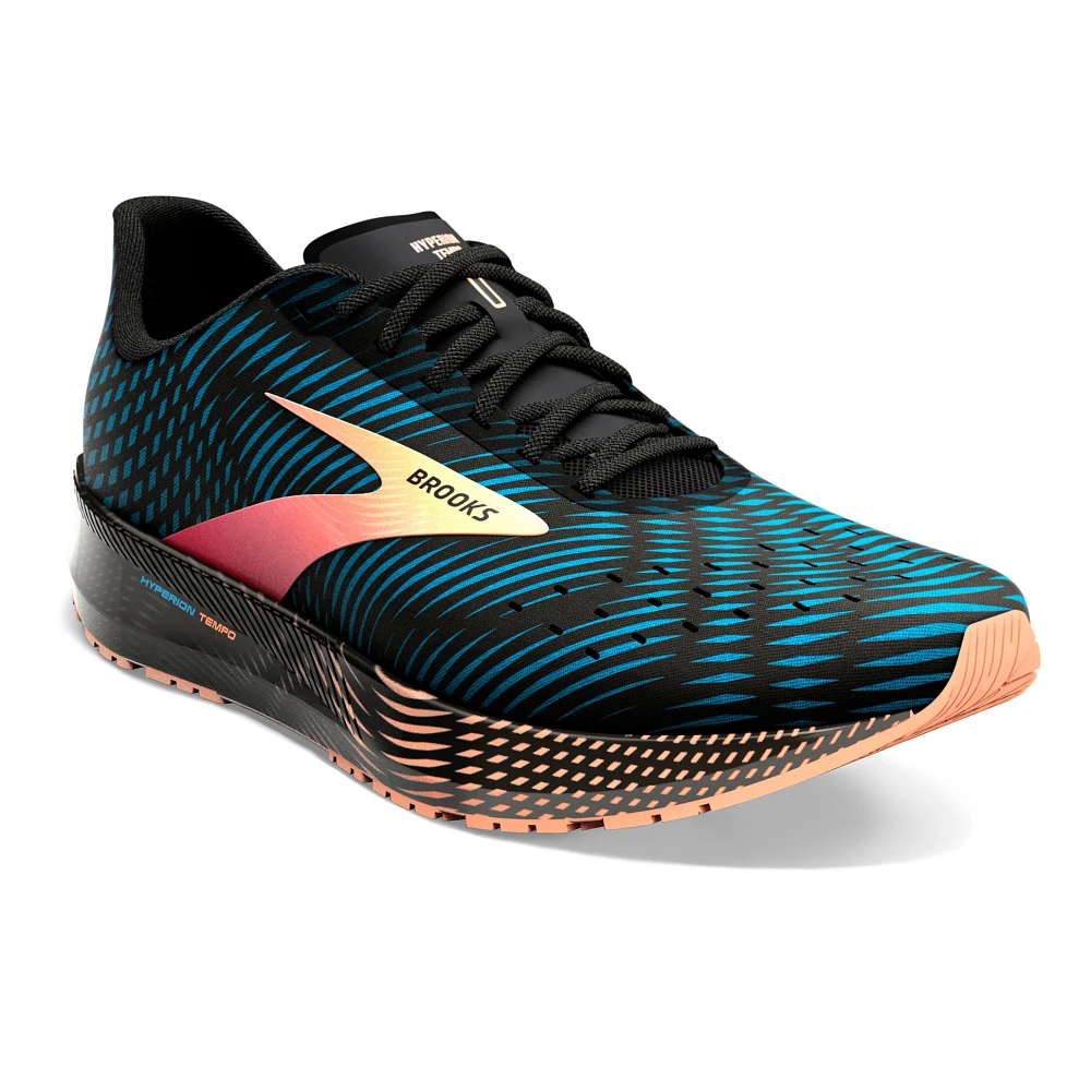 Front angled view of the Men's Hyperion Tempo in the color Blue/Phantom/Cosmo