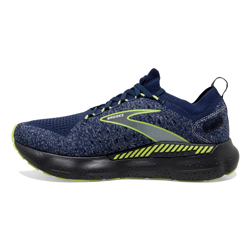 Medial view of the Men's Glycerin Stealthfit GTS 20 in the color Blue/Ebony/Lime