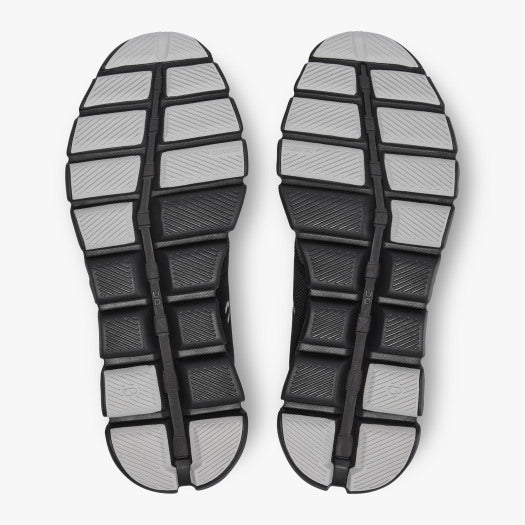 Bottom outer sole view of the Men's ON Cloud X 3 cross trainer in the color black