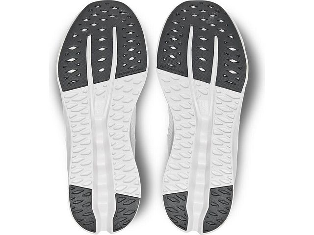 Bottom (outer sole) view of the Women's ON Cloudsurfer in the color White/Frost
