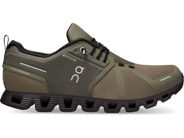 Lateral view of the Men's ON Cloud 5 Waterproof in the color Olive/Black