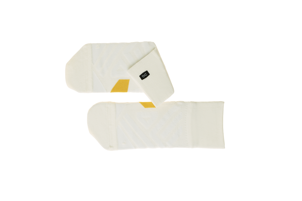 White Quarter Sock with yellow accent
