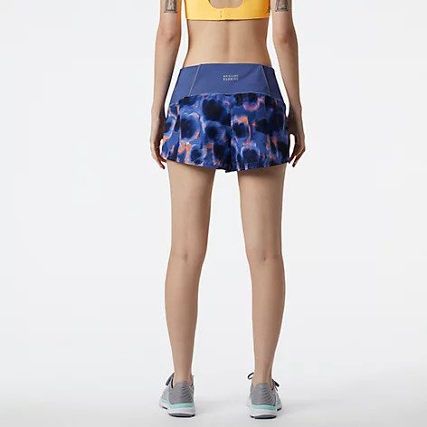 Back view of the NB Women's Impact 3" Printed Short in the color Night Sky