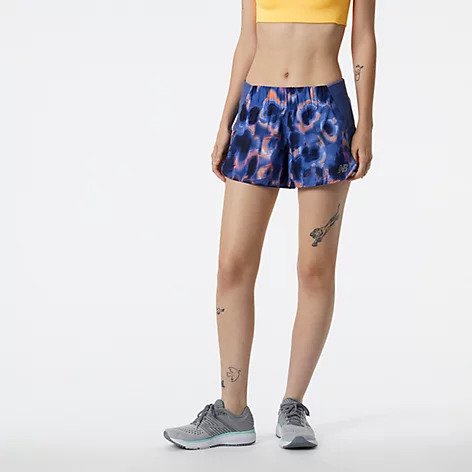 Front view of the NB Women's Impact 3" Printed Short in the color Night Sky