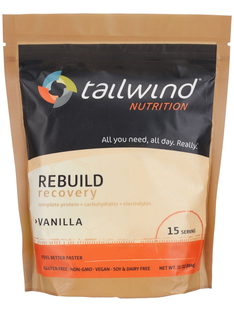 Front view of the packaging for Tailwind Nutrition Rebuild Recovery (15 Servings) -flavor Vanilla