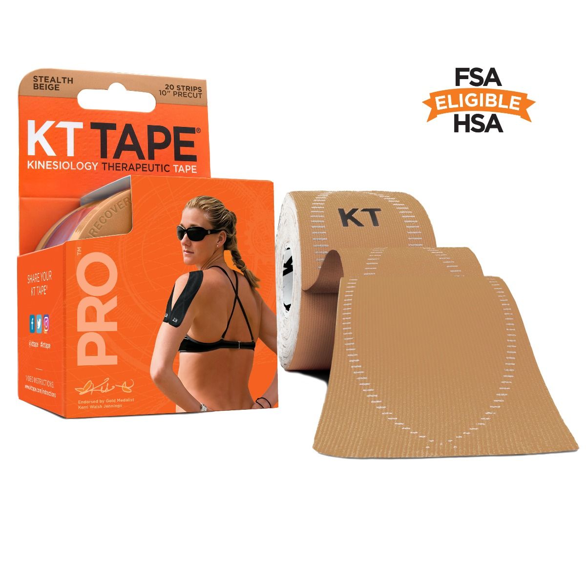 Image of KT Tape Pro and it's packaging in the color Beige