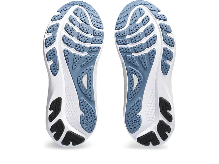 Bottom (outer sole) view of the Men's Kayano 30 by ASICS in Deep Ocean/White