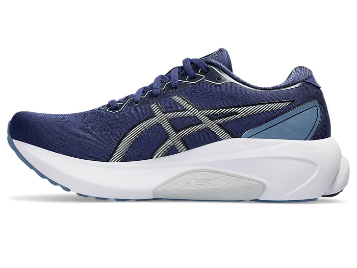 Medial view of the Men's Kayano 30 by ASICS in Deep Ocean/White