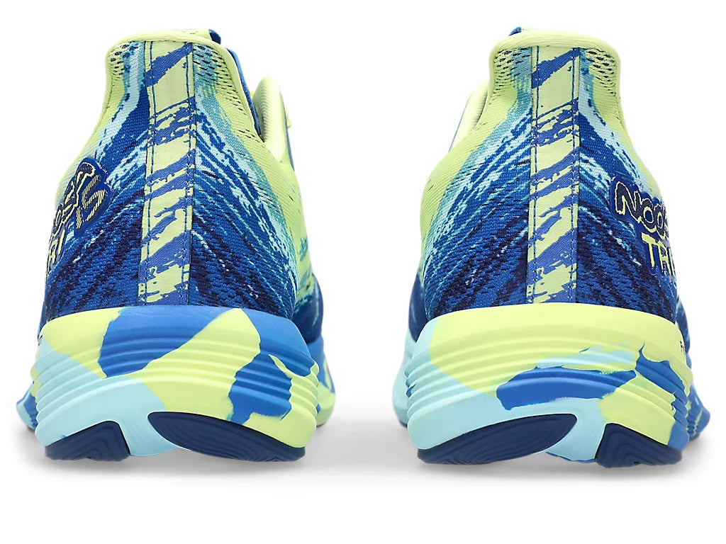 Back view of the Men's Noosa Tri 15 by ASICS in the color Illusion Blue/Aquamarine