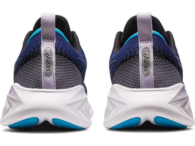 Back  view of the Men's Cumulus 25 by ASICS in the color Indigo Blue/Island Blue