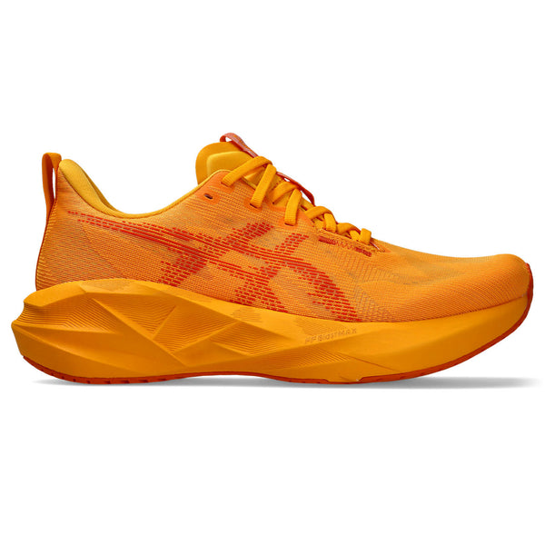 Orange ASICS NovaBlast 5 running shoe on a white background