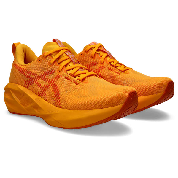 This Novablast 5 is a momchromatic orange running shoe from ASICS.