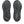 Close-up of black shoe soles with tread pattern on a white background