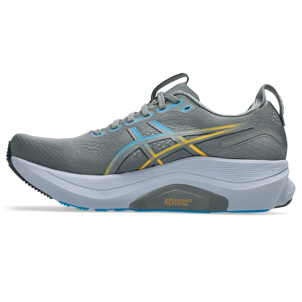 The medial side of this kayano 32 has a called out grey area that says 4D guidnace system.