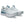 White running shoes with blue accents on a white background