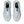 White running shoes with brand logos on a white background