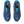Blue running shoes with yellow accents on a white background