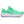Lateral side of an ASICS running shoe in a bright green color.