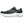 A white and grey Asics logo is printed in the middle of the black upper on both the lateral and medial sides of this shoe. 