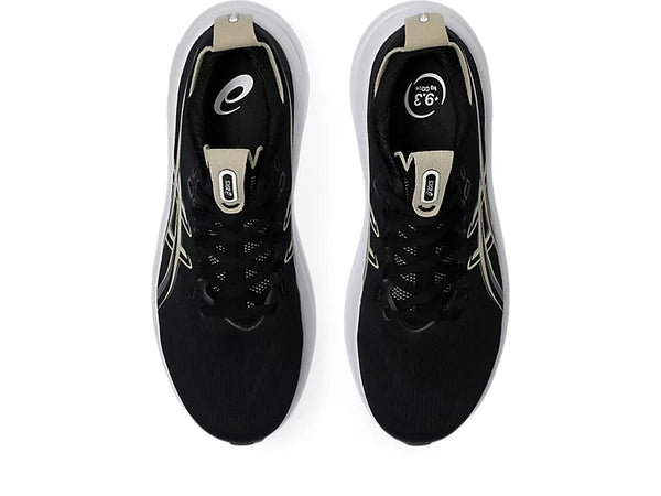 Black laces are used to match the upper. 