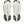 White shoe insoles with black accents on a white background