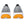 Gray running shoes with orange soles on a white background.