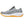 medial side of a gray ASICS Cumulus 28 running shoe with orange sole on a white background.