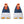 Blue and orange shoes with white soles on a white background