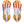 White and orange shoe soles on a white background