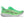 Green ASICS unning shoe on a white background.