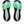 Two shoe insoles with green and black pattern on a white background