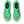 Pair of green running shoes with Asics logo on a white background