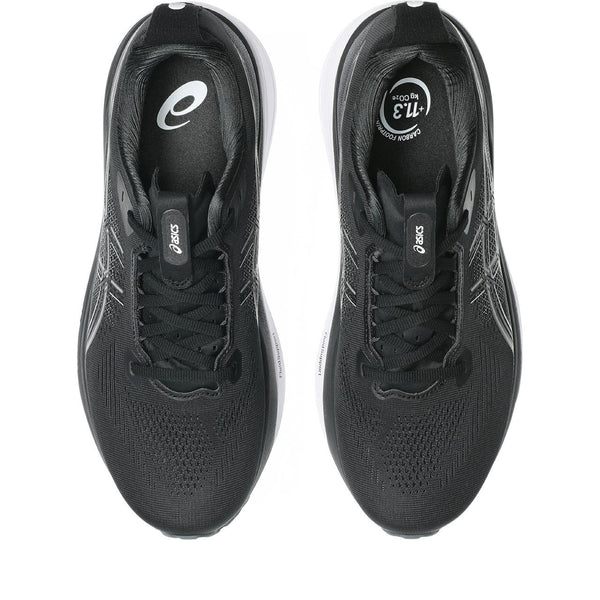Black laces are used to match the upper. 