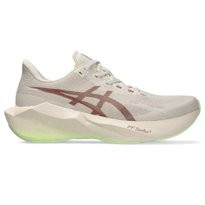 AThe lateral side of a men's ASICS running shoe with lots of cushion.