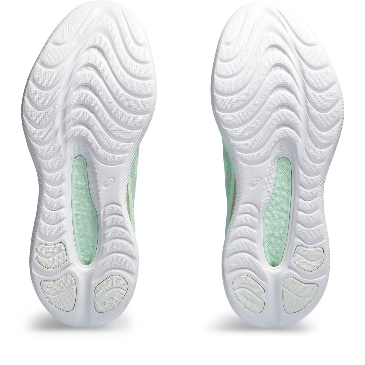 The outsole of the ASICS Kinsei Max has lots of midsole material that goes stright to the ground.  This feature makes the shoe very soft and cushioned