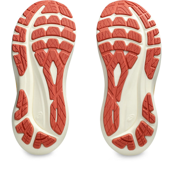 The outsole f the running shoe has lots of rubber for good durability.