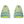 Light green Gel-Kayano 32 running shoes with sole pattern on a white background.
