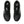 Black running shoes with white accents on a white background.