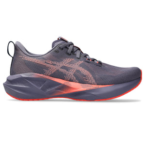 These ASICS running shoes are a grey like color tht have a very unique look.