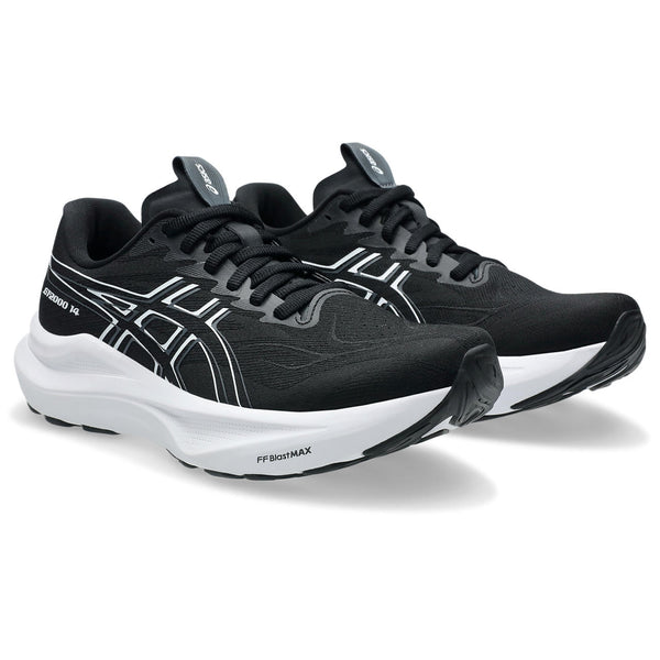 This shoe features a black upper with a white midsole. 
