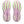 Purple and green shoe soles on a white background