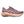Purple running shoe with a beige sole on a white background