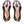 Pair of rose gold insoles with black and white accents on a white background
