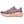 Purple running shoe with a beige sole on a white background