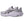 Gray running shoe with unique sole design on a white background