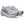 Pair of gray running shoes with black accents on a white background