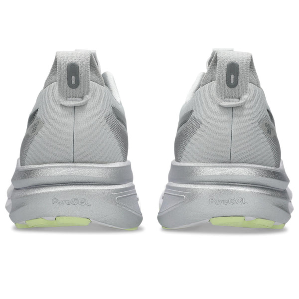These womens shoes have a tab in the back that is grey.
